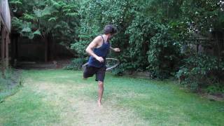 How to Hula Hoop for Beginners Foot Pass Handoff [upl. by Seumas852]