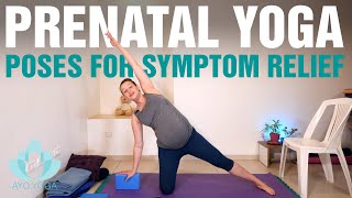 Prenatal Yoga  Poses for Symptom Relief Tummy Trouble Heartburn and Hemorrhoids [upl. by Nyrmac313]