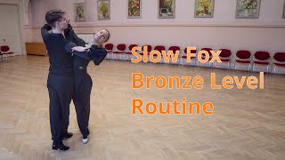 Slow Foxtrot Bronze Level Choreography  Reverse Wave Basic Weave [upl. by Atinet]