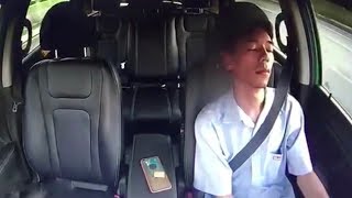 Driver sleeps for a full minute while driving [upl. by Derwin365]