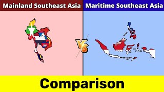 Mainland Southeast Asia vs Maritime Southeast Asia  Southeast Asia  Comparison  Data Duck [upl. by Barnie]