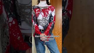 Distressed crochet jumper tutorial out now on my channel  crochet distressedcrochet [upl. by Vanhomrigh]