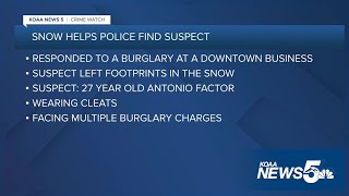 Burglary suspect arrested in Pueblo after police follow his snowy footprints [upl. by Ettevi857]