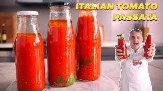 How to Make ITALIAN TOMATO PASSATA at Home Small Batch Tomato Sauce [upl. by Kape]