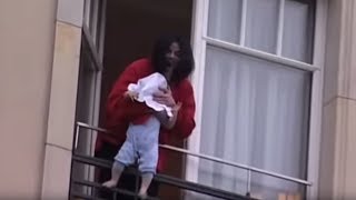 Michael Jackson dangles his baby over a hotel balcony [upl. by Jat]