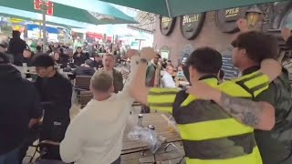 Celtic fans party in Bergamo before Atalanta game celticfc football parkhead ucl [upl. by Maxie]