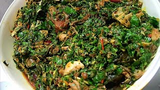 HOW TO MAKE VEGETABLE SOUP WITH UGU AND WATERLEAF  EDIKANG IKONG SOUP  POUNDED YAM WITH SYINIX [upl. by Arabrab403]