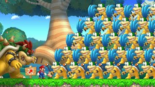 What Happens when Mario fight 999 Larrys and Bowser in New Super Mario Bros U Deluxe [upl. by Reena]