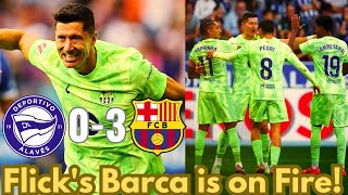 Deportivo Alaves vs FC Barcelona 03 Review  Lewandowski Hattrick against Deportivo Alaves 🔥 [upl. by Lizette]