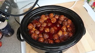 Easy Crockpot Grape Jelly BBQ Meatballs  Easy Party Appetizer Recipe [upl. by Lipson594]