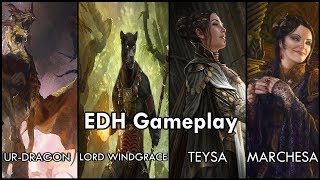 EDH Gameplay  UrDragon vs Lord Windgrace vs Teysa Karlov vs Marchesa the Black Rose [upl. by Ingar42]