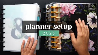 PLANNER SETUP 2023  FRANKENPLANNING 5 PLANNERS INTO 1 DISCBOUND CLASSIC HAPPY PLANNER [upl. by Ymassej]