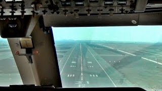 COCKPIT VIEW Boeing 747400 LANDING AbuDhabi [upl. by Audrey152]