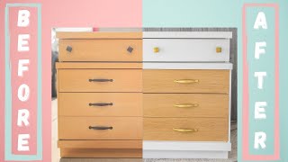 Mid Century Modern Dresser Makeover with Raw Wood Drawers [upl. by Faustina738]