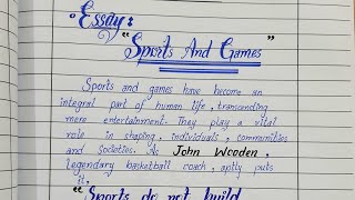 Essay on Sports and Games  Quotations  Importance of Sports [upl. by Llebpmac]