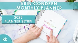 Erin Condren 2023 Planner Setup Functional Monthly Planning Harmony Colorful amp PlannerKate Stickers [upl. by Sauls]