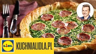 🍴 Quiche ze szpinakiem serem i salami  Karol Okrasa  Przepisy Kuchni Lidla [upl. by Nile]