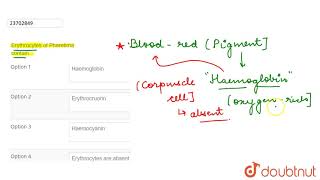 Erythrocytes of Pheretima contain [upl. by Nikolas]