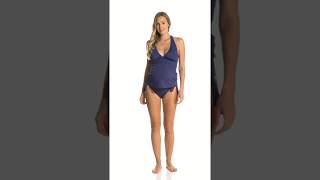 Prego Swimwear Maternity Solid Retro Halter Tankini Set  SwimOutletcom [upl. by Boaten542]