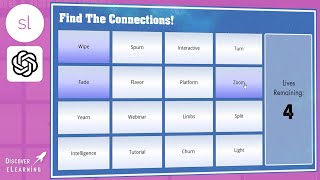 Connections Game Articulate Storyline 360 Template Using OpenAI Create Chat Completions API [upl. by Joub]