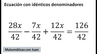 ▷ Ecuación de primer grado con fracciones CON EL MISMO DENOMINADOR resuelto [upl. by Ailecara453]