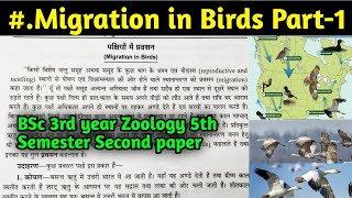 Migration in Birds in hindi  BSc 3rd year Zoology 5th Semester Second paper  Birds Migration [upl. by Thessa239]