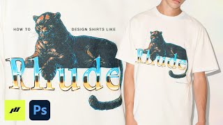 How to Design Shirts Like RHUDE  Photoshop Streetwear Tutorial 2023 [upl. by Anwahs512]