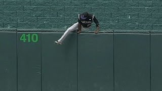 Fowler loses glove hops fence to retrieve it [upl. by Gayleen]