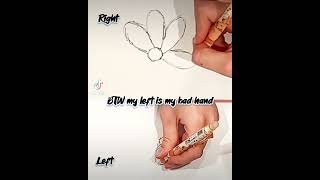 Left VS Right Hand Drawing drawing art [upl. by Lexis]