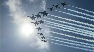 Blue Angels and The Thunderbirds flying together in a Delta Flyby at Pensacola Beach 2024 [upl. by Anu]