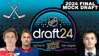 NHL Entry Draft 2024 Predictions Today FINAL Mock Draft TOP 5 Picks and MORE [upl. by Ajna]