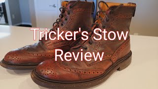 Trickers Stow Country Boot Review  Crosshatched Burgundy at 20 months [upl. by Yeung]