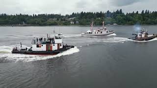 2023 Olympia Harbor days tugboat race [upl. by Aglo942]