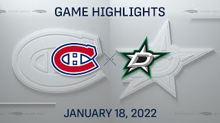 NHL Highlights  Canadiens vs Stars  Jan 18 2022 [upl. by Adnowat]