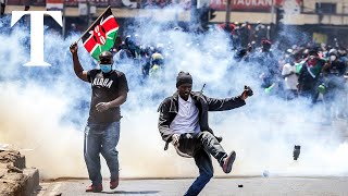 Police clash with protesters in Kenya [upl. by Aietal322]