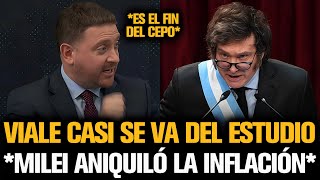 VIALE CASI SE VA DEL ESTUDIO TRAS EL ANUNCIO DE INFLACIÓN CON MILEI [upl. by Ecyor]