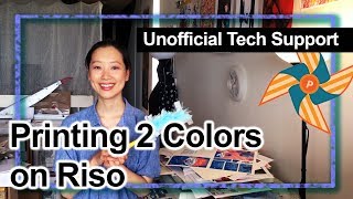 Printing 2 Colors on Risograph  olivia and pindot  Setup [upl. by Ansilme602]