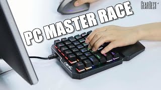 Onehanded Mechanical Gaming Keyboard  GearBest [upl. by Yorgerg243]