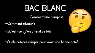 BAC BLANC FRANCAIS Commentaire composé [upl. by Ahsilram]