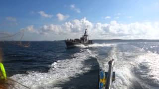 Swedish veteran flotilla torpedo boat T56 and missile boat R142 Ystad hauling the seas [upl. by Cimah]