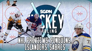 NHL Team Previews Penguins Islanders Sabres  Hockey Gambling Podcast [upl. by Eatnuahc]