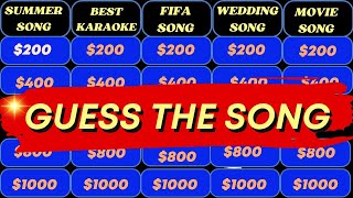 GUESS THE SONG JEOPARDY STYLE  MUSIC QUIZ  5 [upl. by Collbaith]