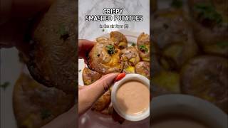 air fryer SMASHED potatoes Crispy delicious so good airfryerrecipes thanksgivingrecipe [upl. by Rednaeel]