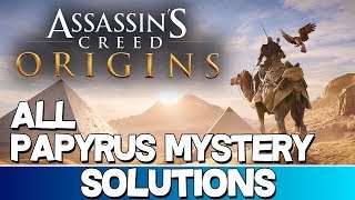 Assassins Creed Origins  All Papyrus Mystery Solutions [upl. by Philbo776]