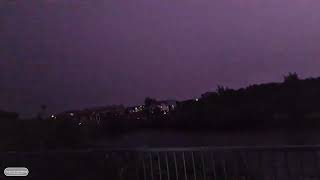 Natural thunder and rain lightning in the night insect chirping 05 [upl. by Halet]