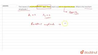 Two waves of amplitude 5 mm and 7 mm reach a point in opposite phase What is the [upl. by Ykcim]