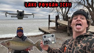 Lake Poygan EARLY ICE w my Drone [upl. by Zeta]