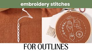 5 Embroidery Stitches For Outlines [upl. by O'Doneven]