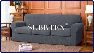 How to install jacquard stretch Sofa Slipcover with Separated Seat Cushions by Subrtex [upl. by Jakoba754]