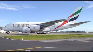 Emirates A380 Airbus Lands on a Windy Day  Auckland Airport  28 Sep 2024 [upl. by Ragg]